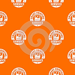 Smart printing service pattern vector orange