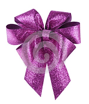 Smart purple bow on white