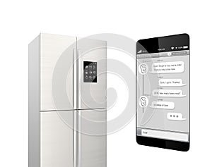 Smart refrigerator with LCD screen for monitoring