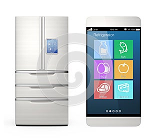 Smart refrigerator monitoring by smart phone concept