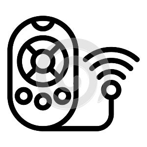 Smart remote control icon outline vector. Home video
