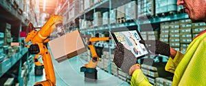 Smart robot arm systems for innovative warehouse and factory digital technology