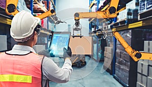 Smart robot arm systems for innovative warehouse and factory digital technology