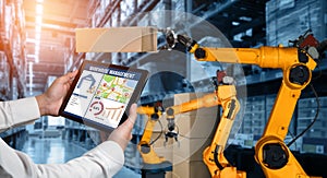 Smart robot arm systems for innovative warehouse and factory digital technology