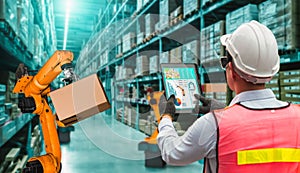 Smart robot arm systems for innovative warehouse and factory digital technology