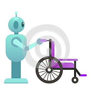 Smart robot with wheelchair icon