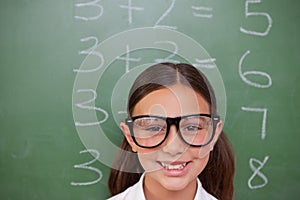 Smart schoolgirl posing