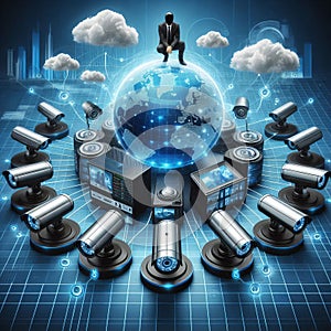 Smart Security Cameras Networked security cameras connected to a