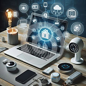 Smart Security System Integrates cameras motion sensors and door photo
