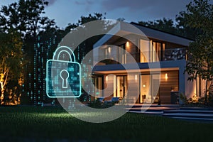 Smart security system protects modern home at night