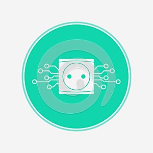 Smart socket vector icon sign symbol
