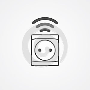 Smart socket vector icon sign symbol