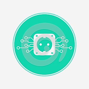 Smart socket vector icon sign symbol