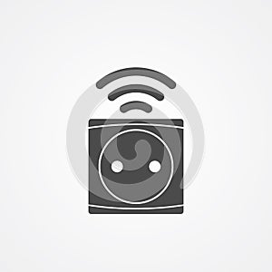 Smart socket vector icon sign symbol