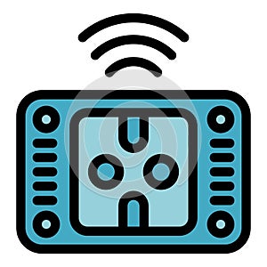 Smart socket icon vector flat