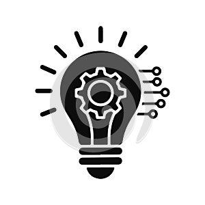 Smart Solution Concept. Digital Innovation Bulb.