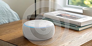 Smart speaker concept with AI voice recognition