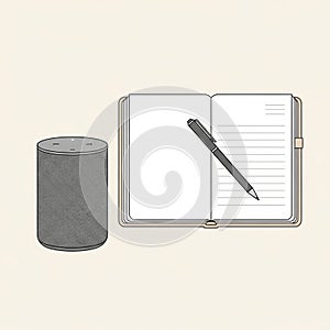 Smart speaker with a cylindrical shape, featuring a mesh exteri