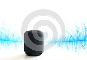 Smart speaker on white photo