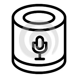 Smart speaker microphone icon, outline style