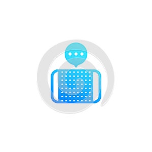 Smart speaker or voice assistant icon on white