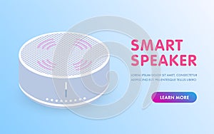 Smart speaker, voice control IOT virtual assistant for smart home. Plays music, reports the news or find answers.