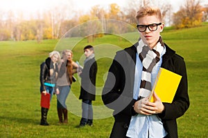 Smart student in park