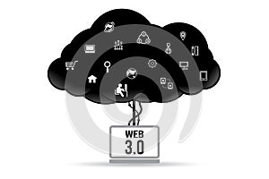 Smart system web 3.0 or with technology Icons. managing application business vector