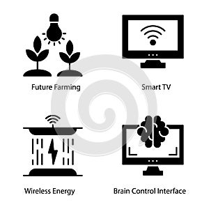 Smart Technology Glyph Vectors