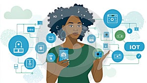 Smart technology and IoT in modern communication illustration