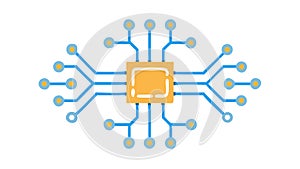 Smart Technology Microprocessor for Digital Devices, vector design Generative AI
