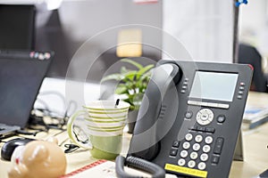 Smart telephone in office , helping necessary thing,phone calls, video calls and having conference and so. photo