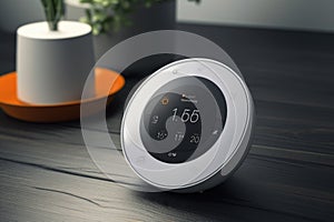 smart thermostat, wi-fi enabled and connected to home automation system for temperature control