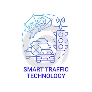 Smart traffic technology gradient blue concept icon