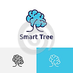 Smart Tree Artificial Intelligence Brain Technology Nature Science Computer Logo