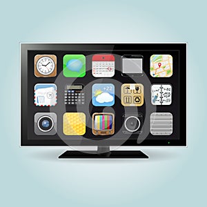 Smart TV with Apps icons