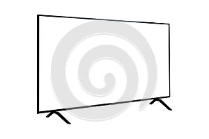 Smart Tv with blank screen isolated on white background. Suitable for advertising and decoration in various projects.