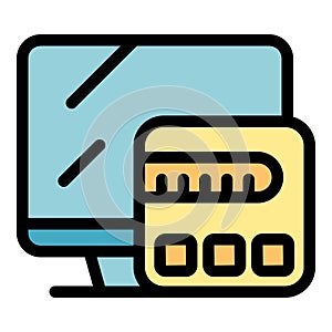 Smart tv box icon vector flat