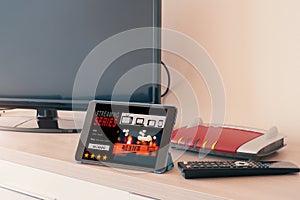 Smart tv connected to internet modem network