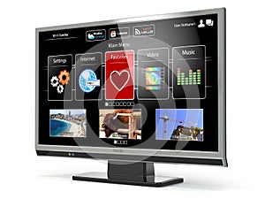 Smart TV flat screen lcd or plasma with web interface.Digital br