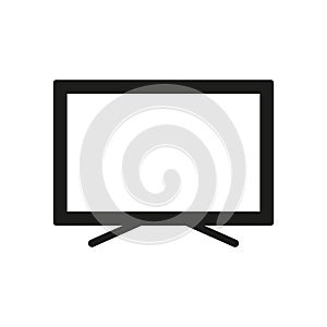 Smart TV Home Equipment. Television LED Display Glyph Pictogram. TV Set with Wide Monitor Silhouette Icon. LCD