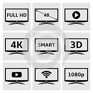 Smart TV icons set