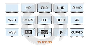 Smart TV Icons Set