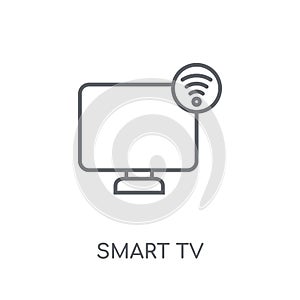 Smart tv linear icon. Modern outline Smart tv logo concept on wh