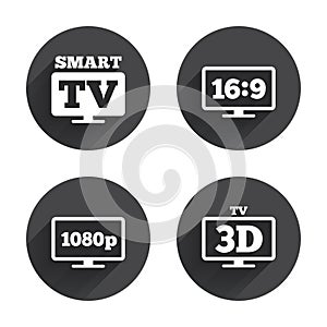 Smart TV mode icon. 3D Television symbol