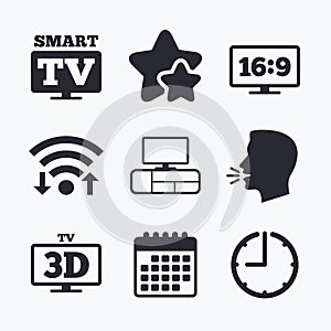 Smart TV mode icon. 3D Television symbol.