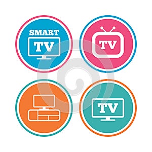 Smart TV mode icon. Retro television symbol.