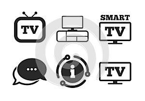 Smart TV mode icon. Retro television symbol. Vector