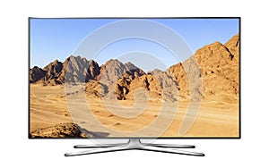 Smart TV with mountain landscape