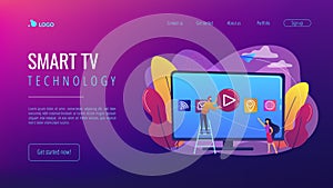 Smart TV technology concept landing page.